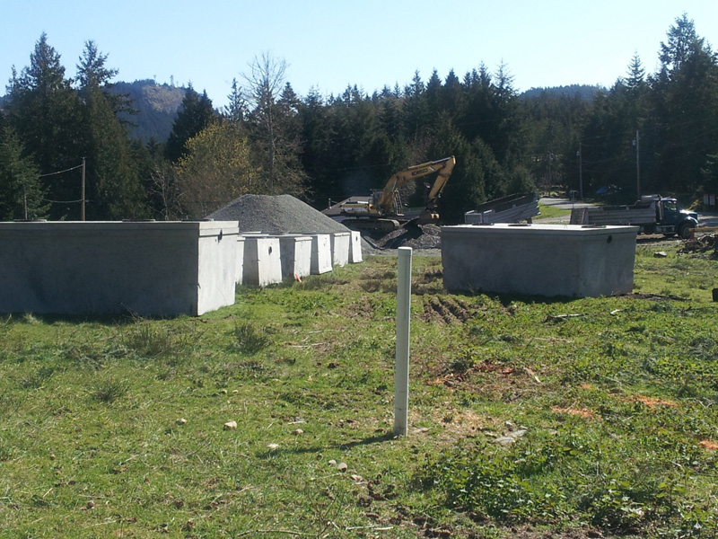 Tanks and Aggregate Staged for Installation