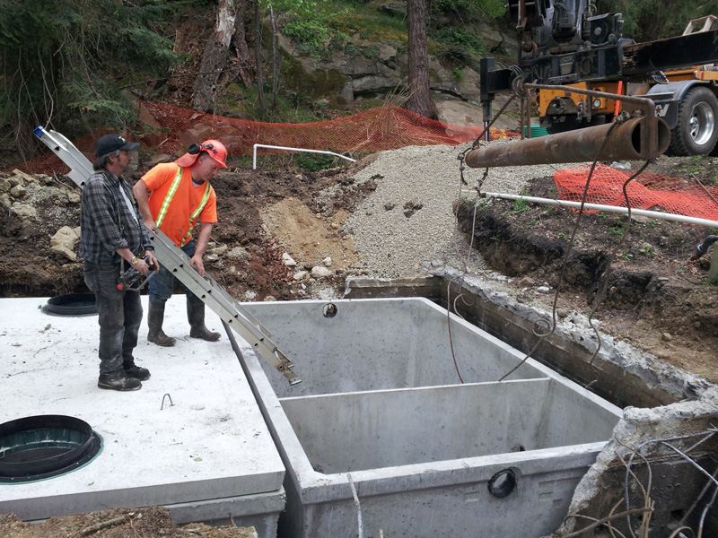 Installation of one of five 22,000L lift stations
